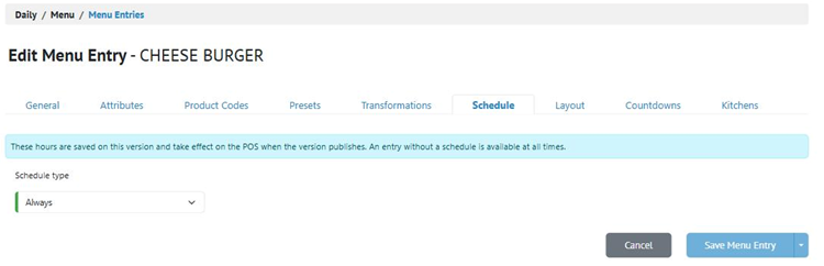 Title: ★ The Schedule tab, set to Always. - Description: ★ The Schedule tab, set to Always.