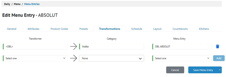 Title: ★ The Transformations tab with one transformation configured. - Description: ★ The Transformations tab with one transformation configured.